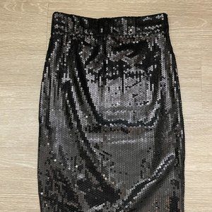 Full Sequins Black Pencil Skirt
